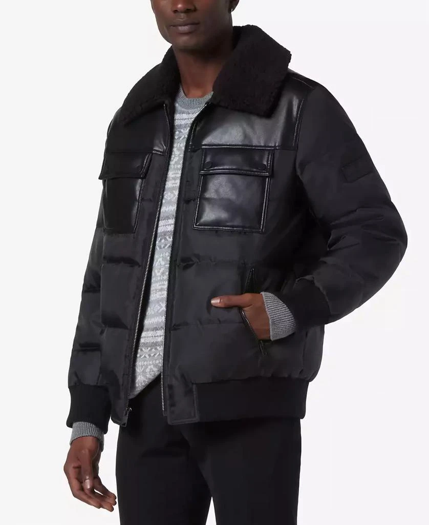 商品Marc New York by Andrew Marc|Men's Beaumont Aviator Puffer with Faux Leather Trim,价格¥1756,第3张图片详细描述
