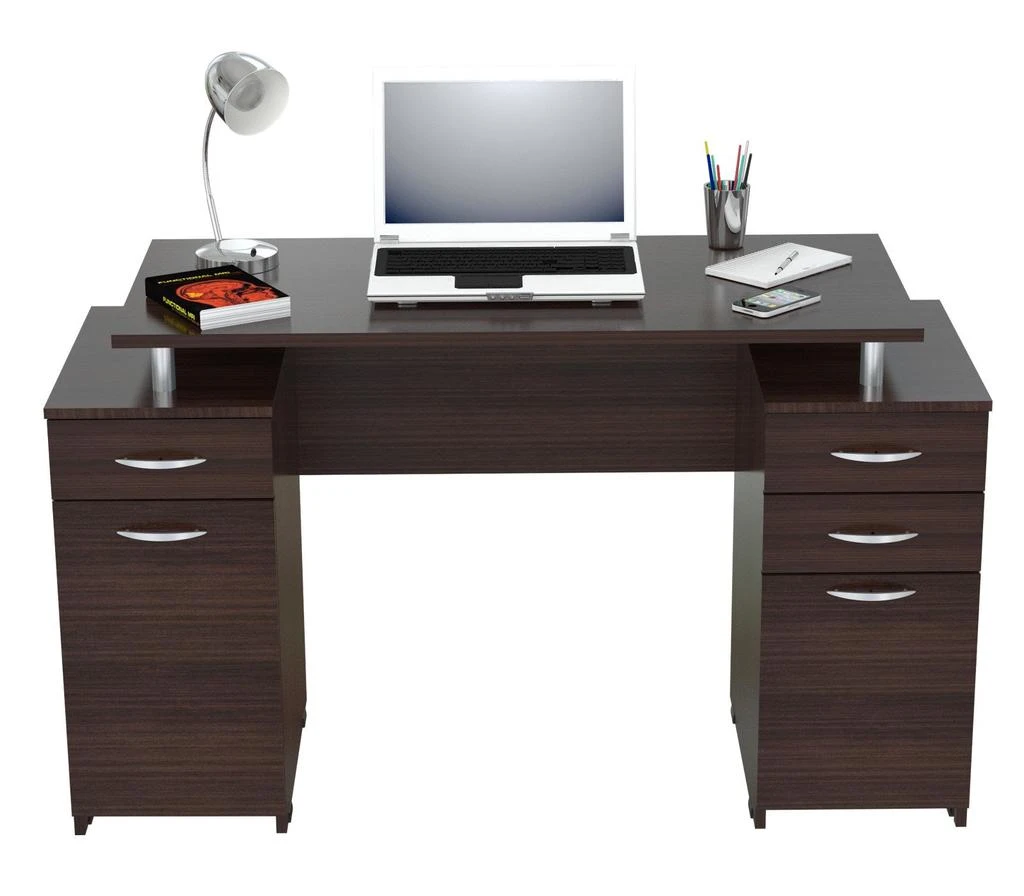 商品Homezia|43" Espresso Computer Desk With Four Drawers,价格¥5431,第3张图片详细描述