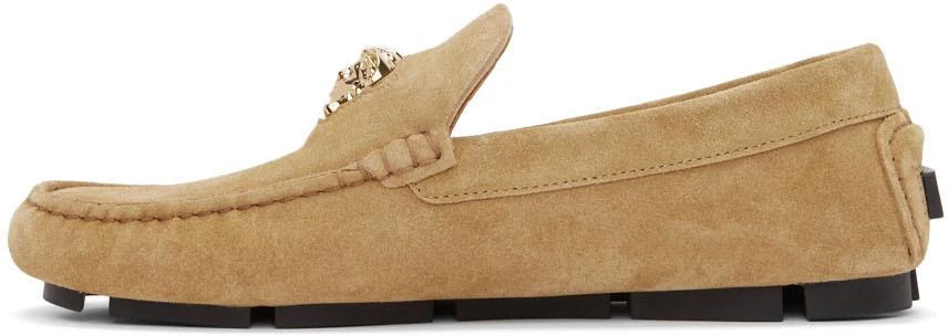 商品Versace|Brown Suede 'La Medusa' Loafers,价格¥2093,第3张图片详细描述