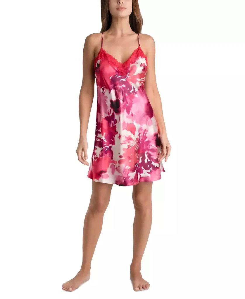 商品Linea Donatella|Women's Greer Printed Satin Charmeuse Chemise,价格¥130,第1张图片