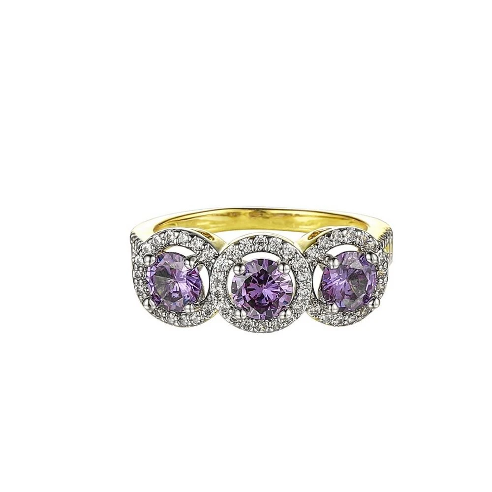 商品A&M|Gold-Tone Sapphire Accent Trio Ring,价格¥216,第1张图片