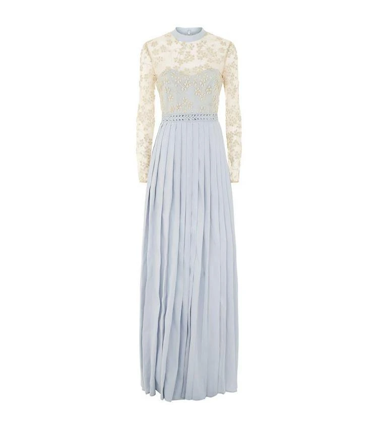 商品Self Portrait|Floral Embroidered Mesh Gown,价格¥3878,第1张图片