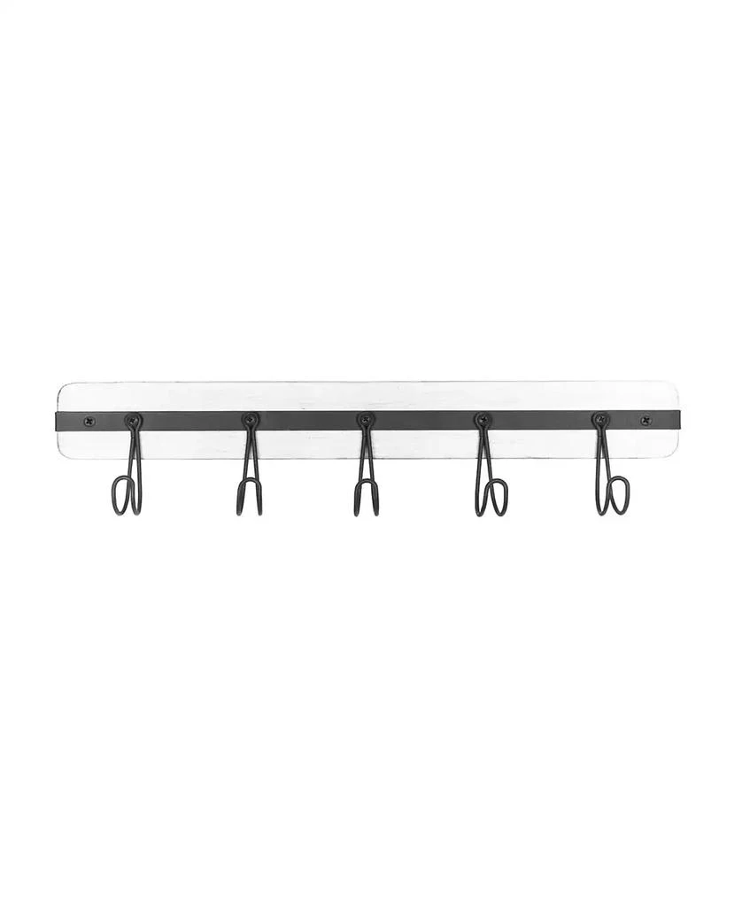 商品Spectrum|Rowan Wall Mount 5-Hook Wood Entryway Storage and Organization Rack,价格¥299,第1张图片