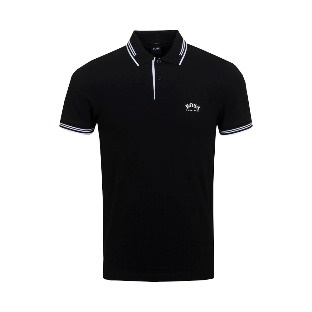 商品Hugo Boss|HUGO BOSS 男士黑色POLO衫 PAULCURVED-50412675-015,价格¥561,第1张图片