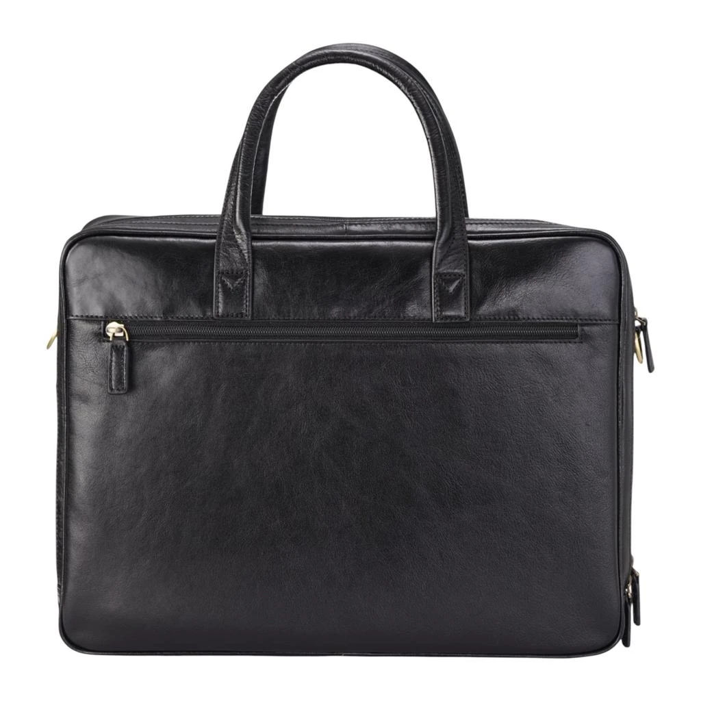 商品Infinity Leather|Genuine Leather Laptop Black Satchel Messenger Crossbody Shoulder Bag - Belmont,价格¥1603,第3张图片详细描述