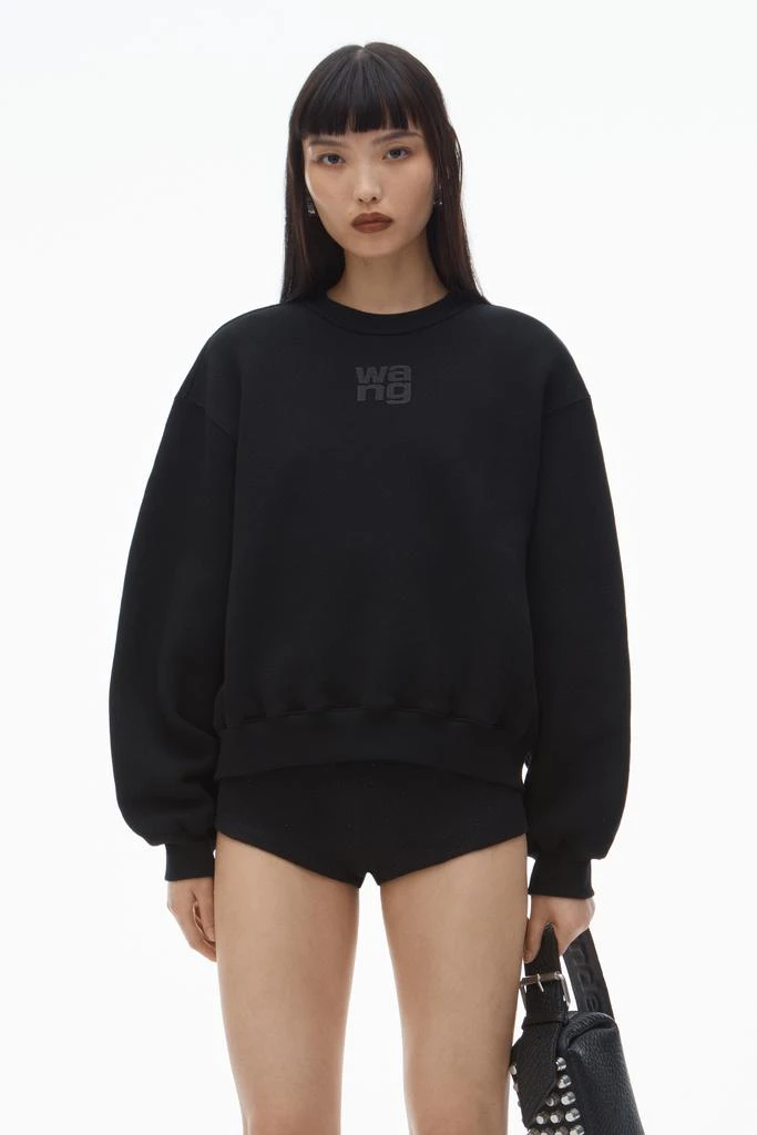 商品Alexander Wang|PUFF LOGO SWEATSHIRT IN STRUCTURED TERRY,价格¥2219,第1张图片