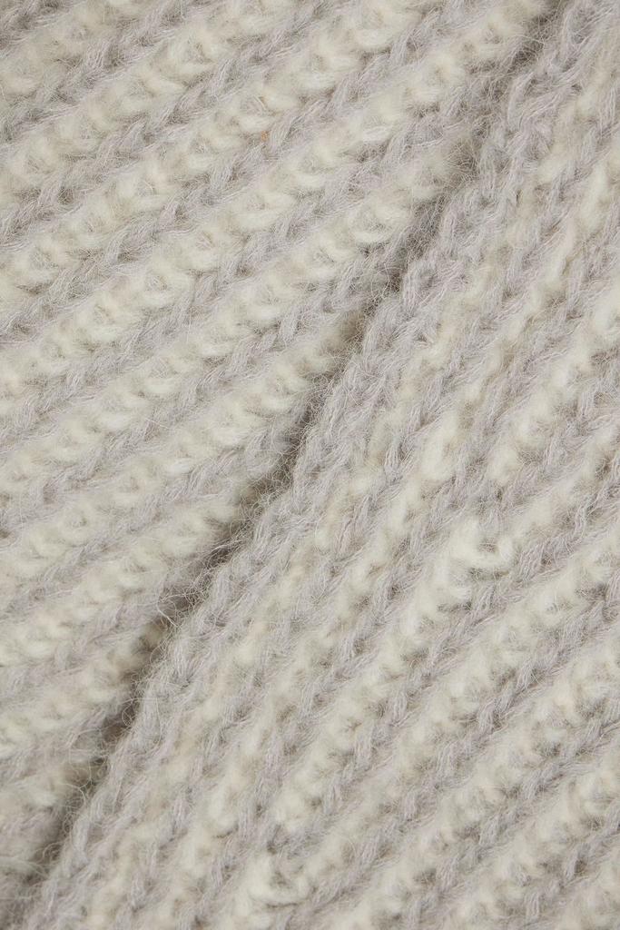 Wrap-effect ribbed-knit turtleneck sweater商品第4张图片规格展示