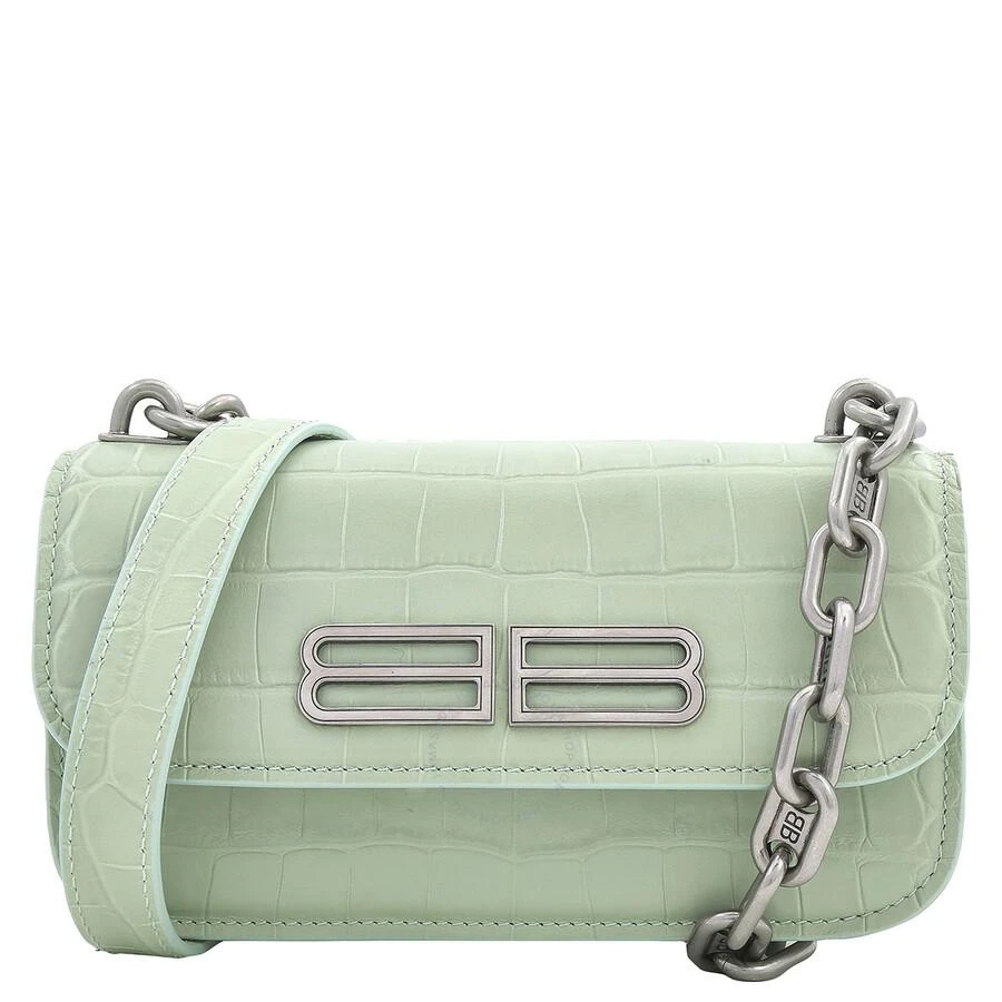 商品Balenciaga|Balenciaga Light Green Croc-Embossed Leather XS Gossip Bag,价格¥6534,第1张图片