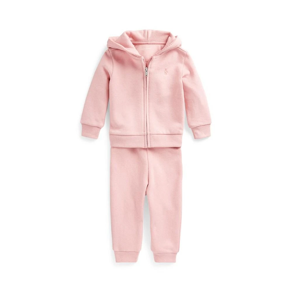 商品Ralph Lauren|Baby Girls Fleece Full-Zip Hoodie and Pants Set,价格¥180,第1张图片