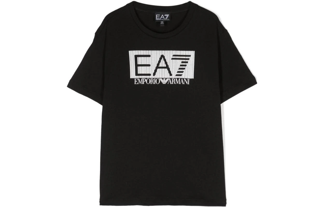 商品[国内直发] Emporio Armani|阿玛尼T恤 SS23 EA7系列  字母印花圆领休闲短袖 黑色 儿童款,价格¥411,第2张图片详细描述
