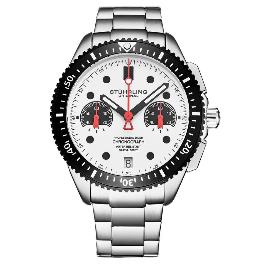 商品Stuhrling Original|Monaco Chronograph Quartz Silver Dial Mens Watch M17090,价格¥959,第1张图片