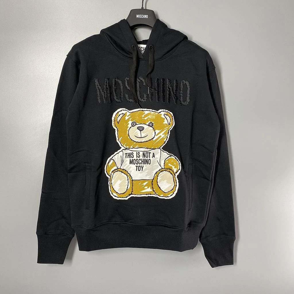 商品Moschino|MOSCHINO 女士黑色小熊印花连帽卫衣 DT1707-9427-1555,价格¥1193,第1张图片