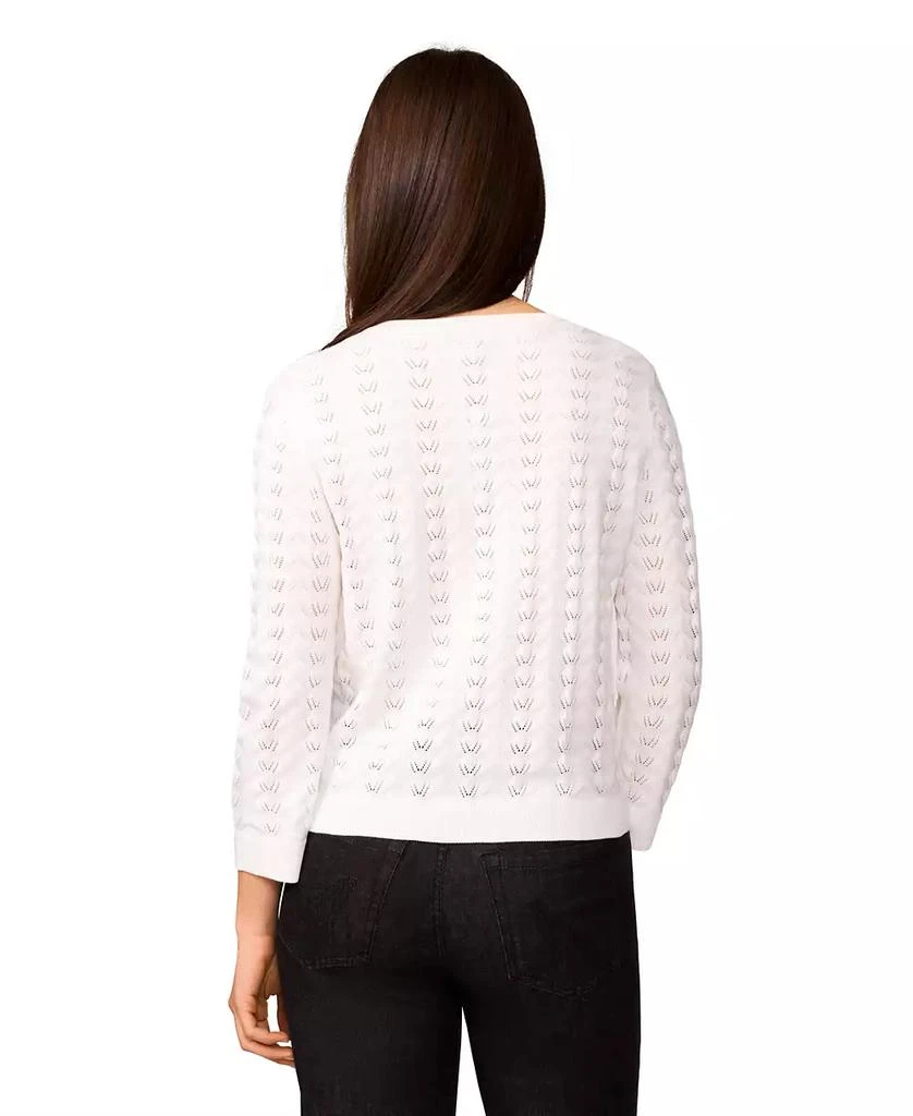 商品Melissa Paige|Women's Pointelle-Knit Crewneck Cardigan,价格¥96,第2张图片详细描述