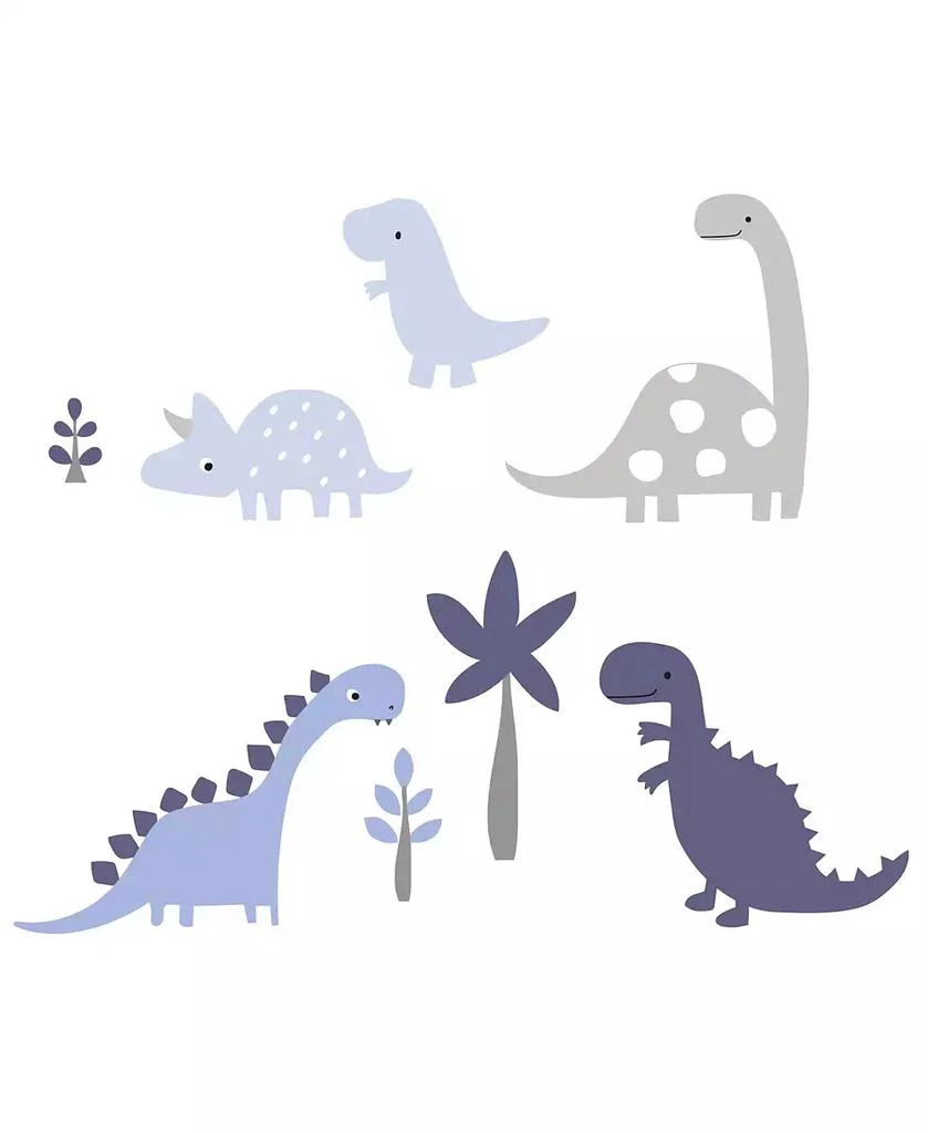 商品Bedtime Originals|Roar Blue/Gray Dinosaur Wall Decals/Appliques,价格¥127,第1张图片