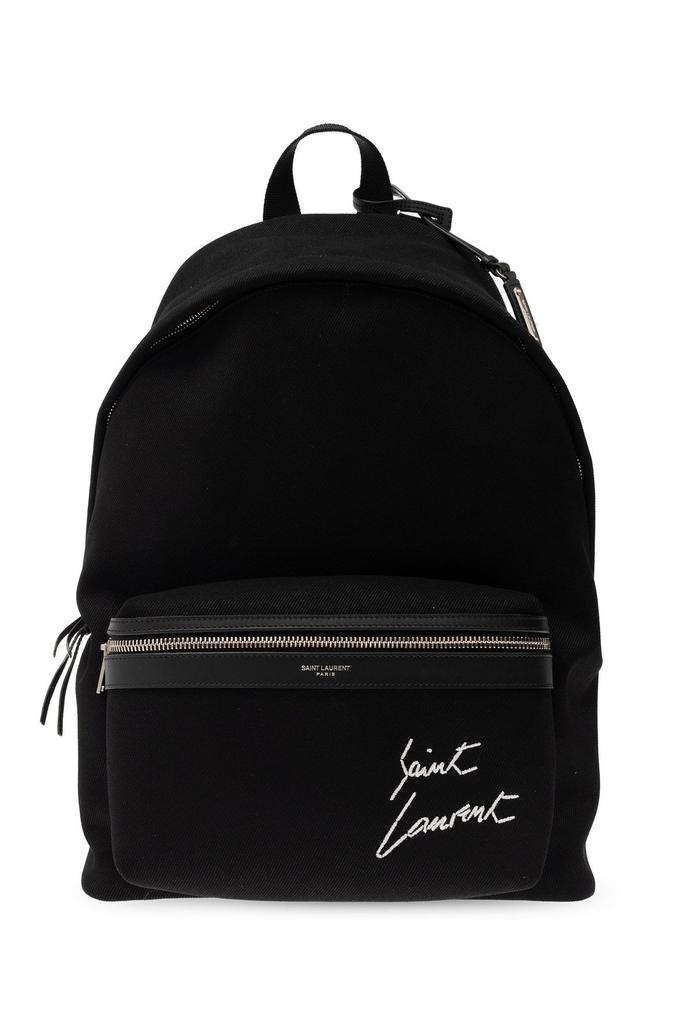 Saint Laurent Logo Printed Zip-Up Backpack – On Sale Now