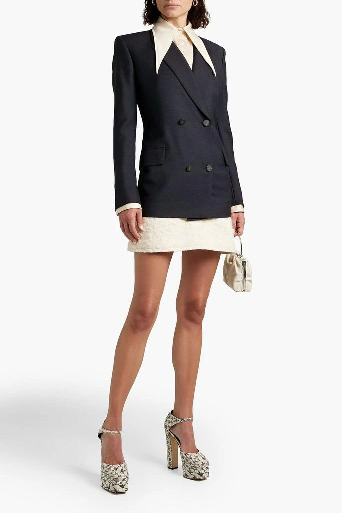 商品Valentino|Double-breasted wool and mohair-blend blazer,价格¥10802,第4张图片详细描述