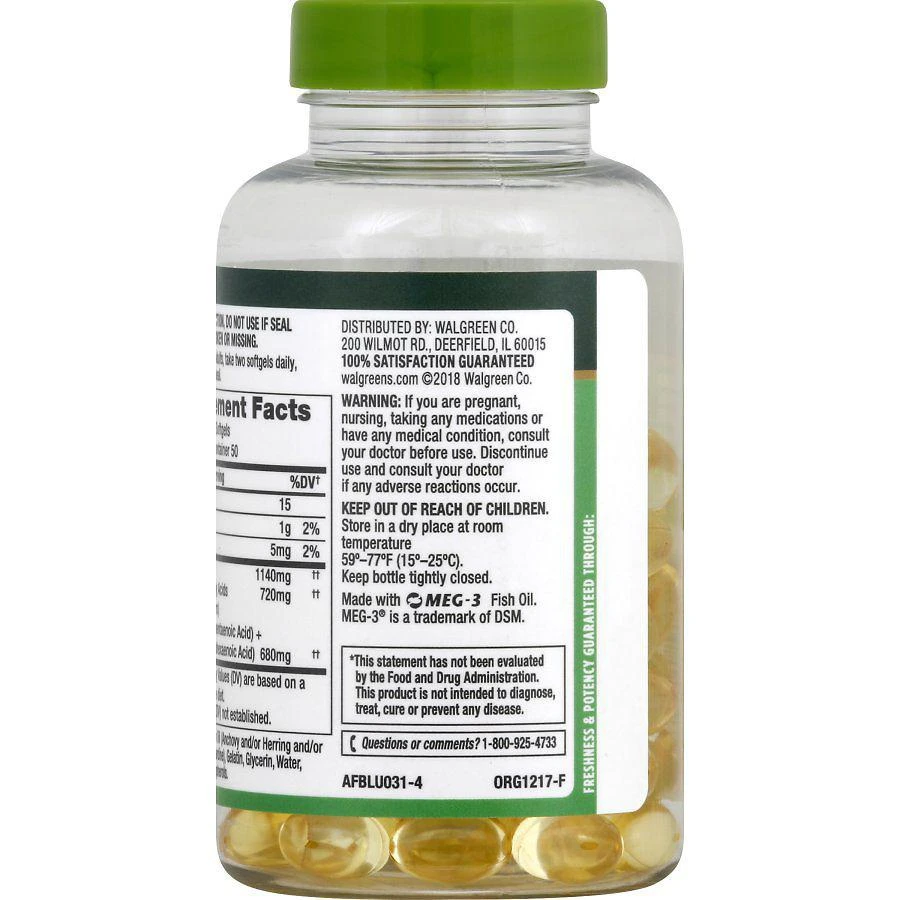 商品Finest Nutrition|Fish Oil 1200 mg Softgels,价格¥82,第2张图片详细描述