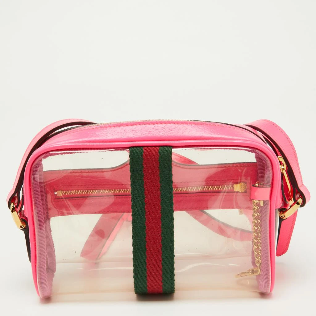 商品[二手商品] Gucci|Gucci Neon Pink Leather and PVC Mini Ophidia Crossbody Bag,价格¥5202,第4张图片详细描述