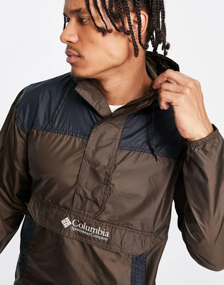 商品Columbia|Columbia Challenger overhead windbreaker in brown and black,价格¥656,第3张图片详细描述