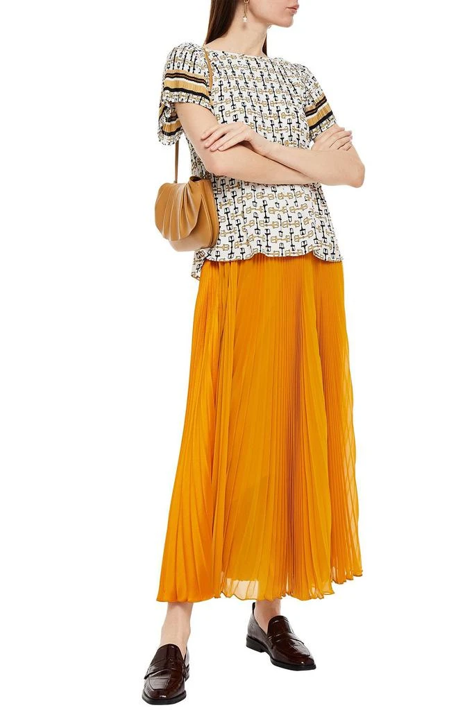 商品Maje|Lolina pleated printed crepe top,价格¥396,第4张图片详细描述