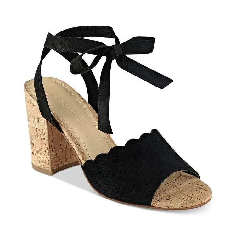商品Marc Fisher|Piya Lace-Up Cork Block-Heel Sandals,价格¥165,第1张图片