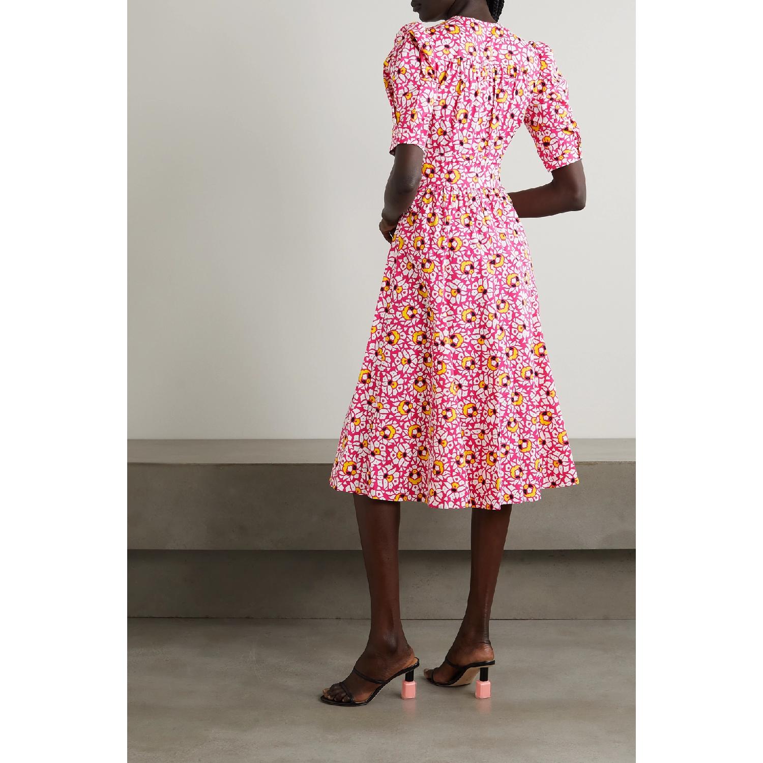 包邮包税【预售7天发货】 DIANE VON FURSTENBERG 23秋冬 女士 连衣裙 Melissa 印花弹力棉质府绸中长连衣裙 1647597303930872 DVFDS1R011PSSPK 商品第4张图片规格展示