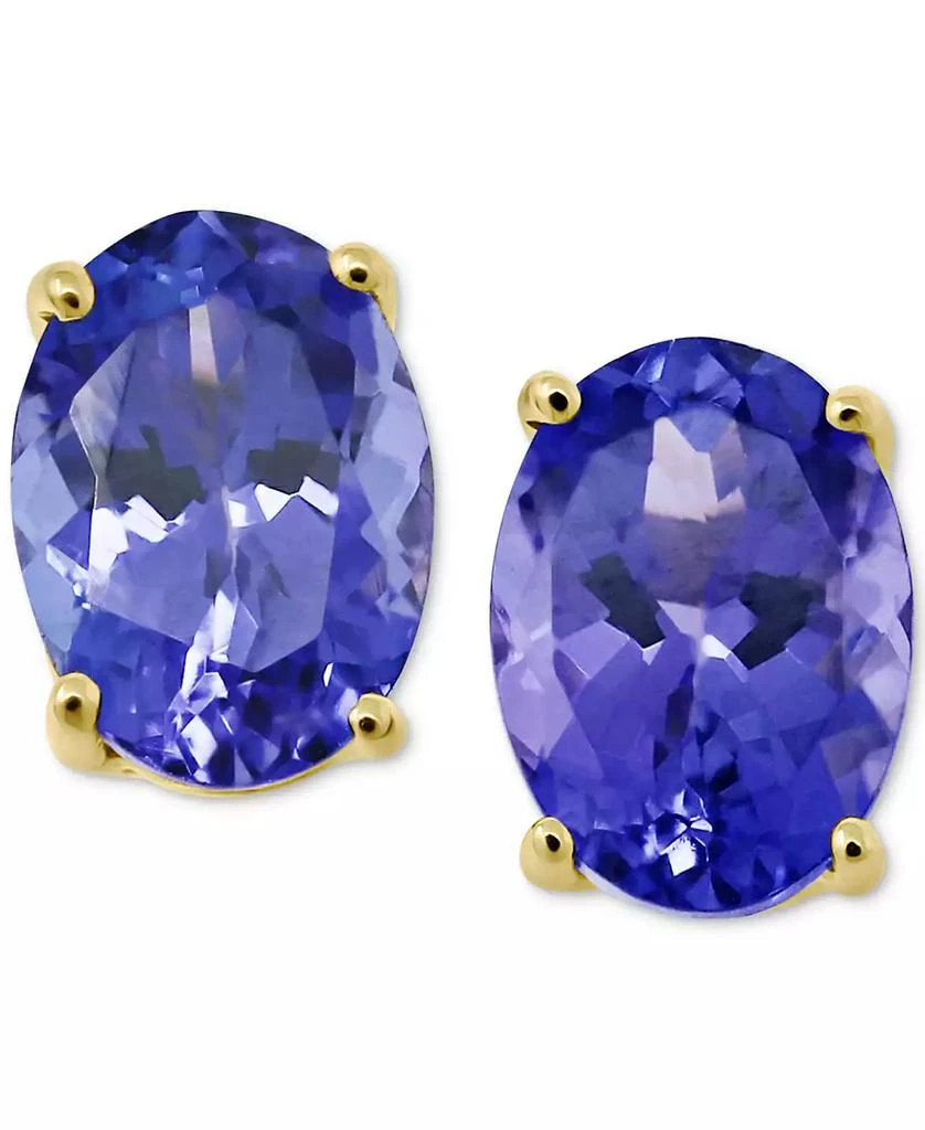 商品Macy's|Tanzanite Oval Stud Earrings (1-1/3 ct. t.w.) in 14k Gold,价格¥958,第1张图片