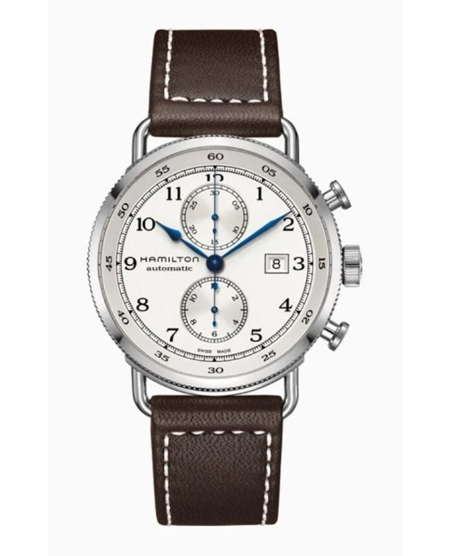 商品Hamilton|Hamilton Khaki Navy Pioneer Auto Chrono Men's Watch H77706553,价格¥12086,第1张图片