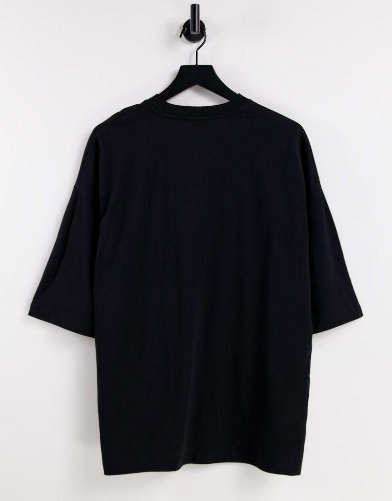 商品ASOS|ASOS DESIGN oversized t-shirt in black with Los Angeles city print,价格¥138,第4张图片详细描述