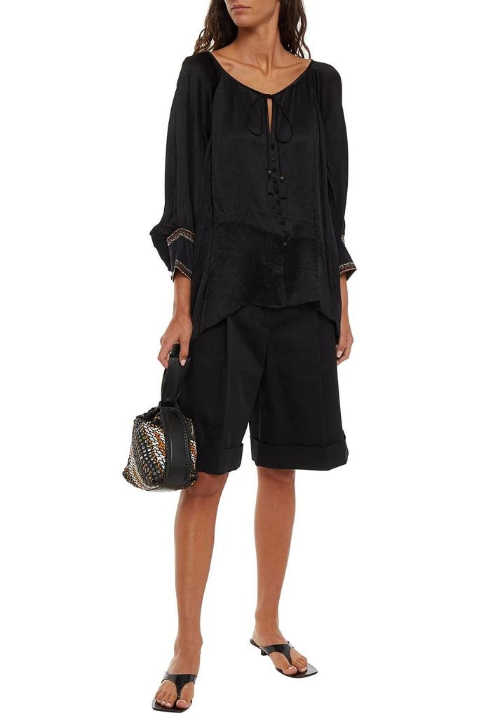 商品Camilla|Crystal-embellished silk-crepon top,价格¥2232,第4张图片详细描述