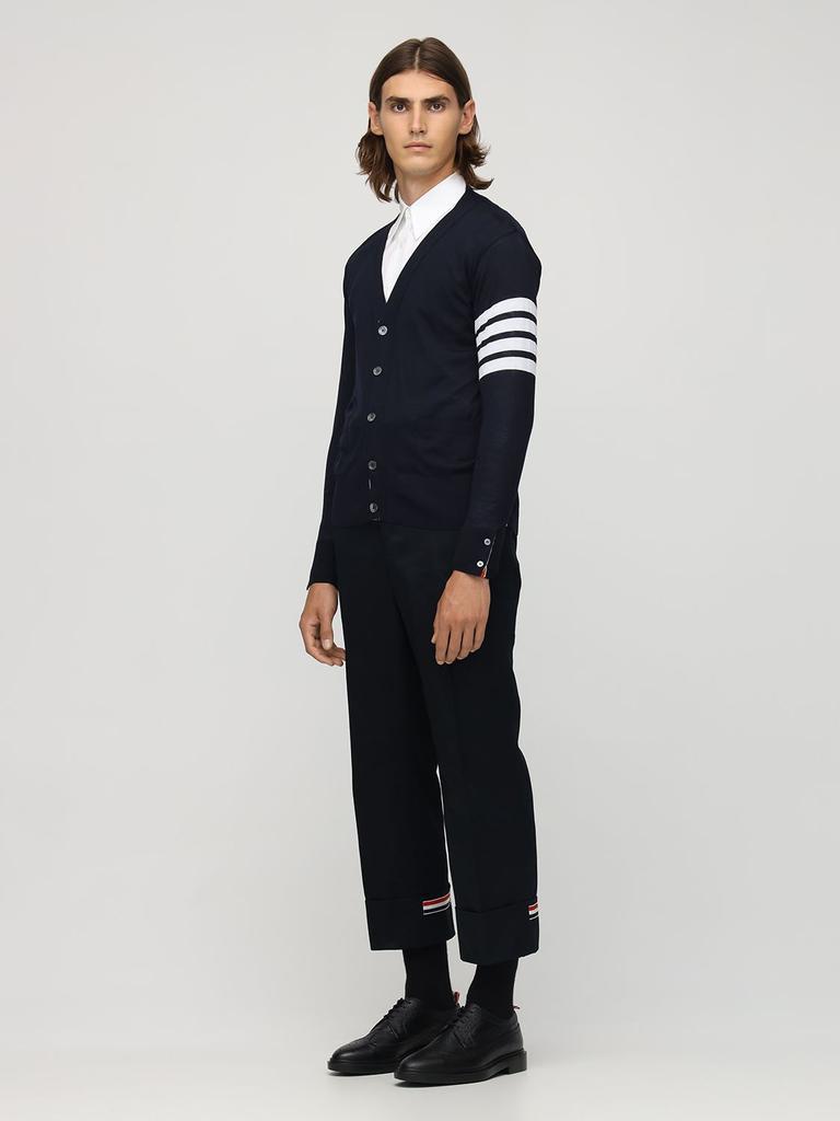 商品Thom Browne|Intarsia Stripes Wool Cardigan,价格¥7979,第3张图片详细描述