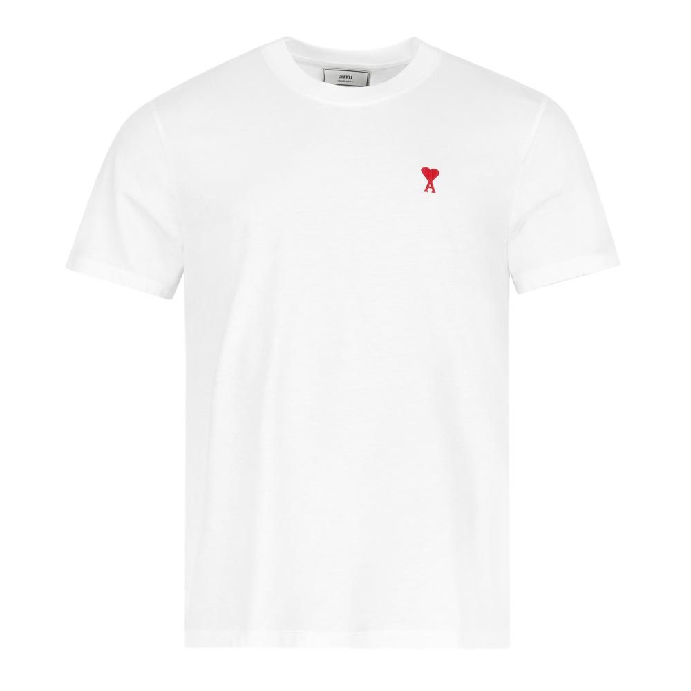 AMI 男士白色棉质短袖T恤 UTS001-724-100商品第1张图片规格展示