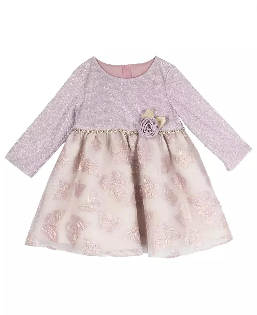 商品Rare Editions|Baby Girl Lurex And Organza Social Dress,价格¥213,第1张图片