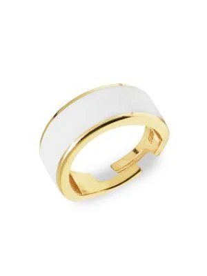 商品Gabi Rielle|22K Gold Vermeil & Enamel Adjustable Cigar Band Ring,价格¥393,第1张图片