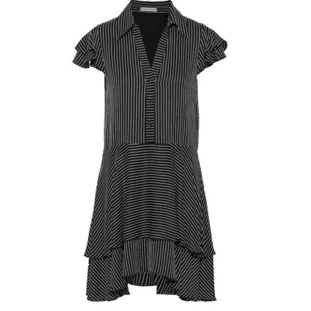 商品Alice + Olivia|Alice + Olivia - Moore Pinstripe Ruffle Shirtdress,价格¥1925,第4张图片详细描述
