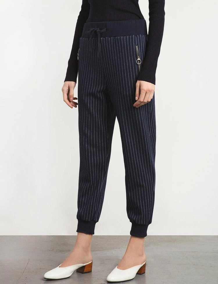 商品Pixie Market|Navy Pinstripe Ring Zipper Sweatpants,价格¥599,第2张图片详细描述