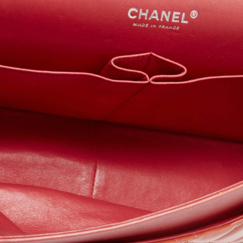 Chanel Orange Quilted Patent Leather Jumbo Classic Double Flap Bag 商品