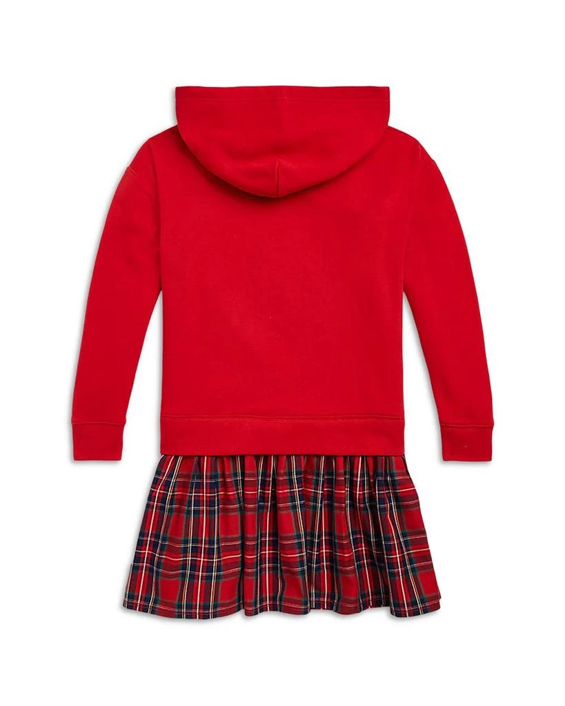 商品Ralph Lauren|Girls' Plaid Fleece Hoodie Dress - Little Kid, Big Kid,价格¥357,第2张图片详细描述