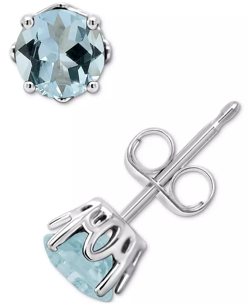 商品Macy's|Rhodolite Garnet Stud Earrings (1-1/5 ct. t.w.) in Sterling Silver (Also in Opal, Citrine, White Topaz, Peridot, Aquamarine, and Amethyst),价格¥1670,第1张图片