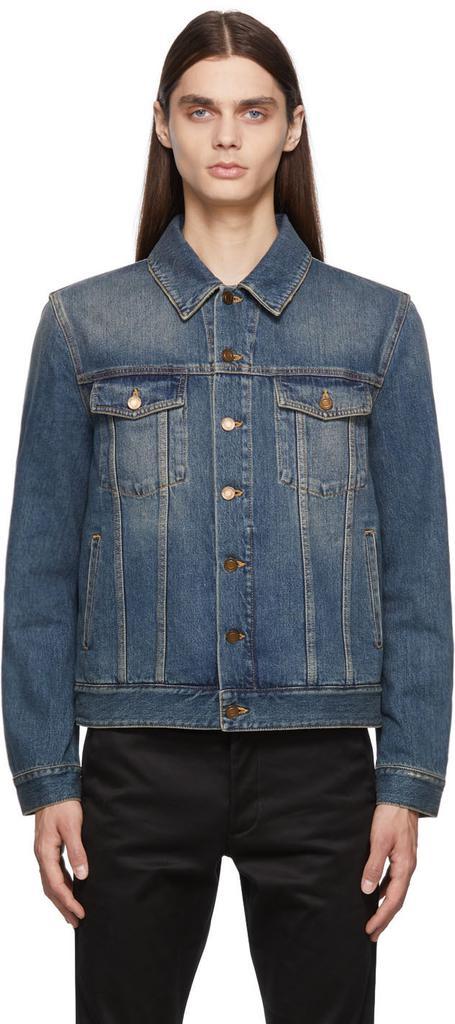 商品Yves Saint Laurent|Blue Denim Classic Vintage Jacket,价格¥8243,第1张图片