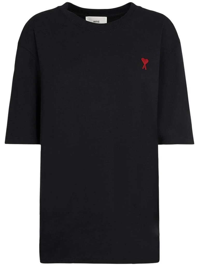 商品AMI|Red Ami De Coeur Cotton Jersey T-shirt,价格¥1472,第5张图片详细描述
