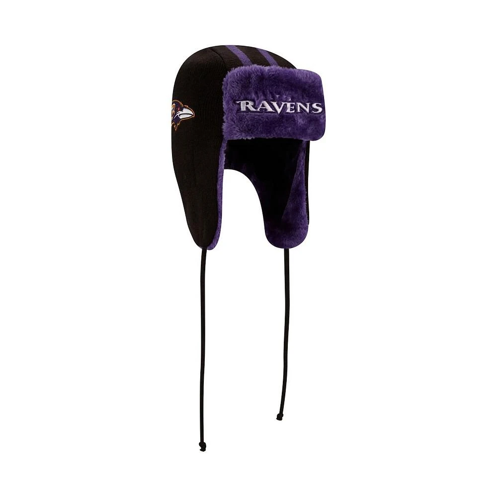 商品New Era|Men's Black Baltimore Ravens Helmet Head Trapper Knit Hat,价格¥261,第2张图片详细描述