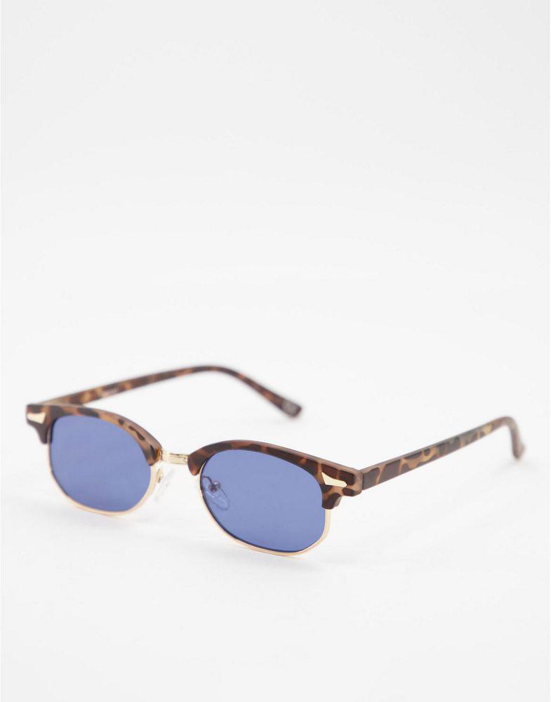 ASOS DESIGN mini retro sunglasses with tortoiseshell detail and smoke lens商品第2张图片规格展示