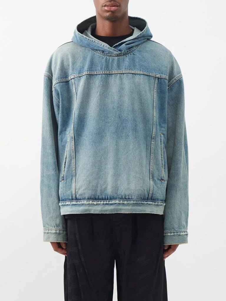 商品Balenciaga|Stonewashed-denim hooded jacket,价格¥18802,第1张图片