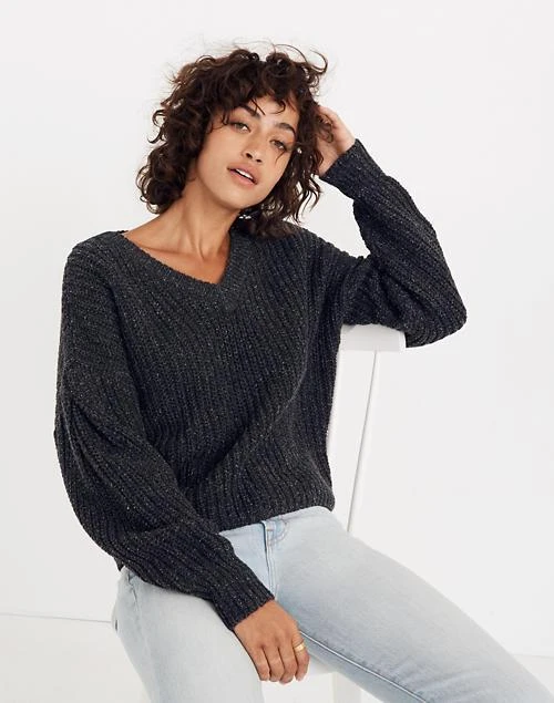 商品Madewell|Pleat-Sleeve Pullover 毛衣,价格¥634,第1张图片