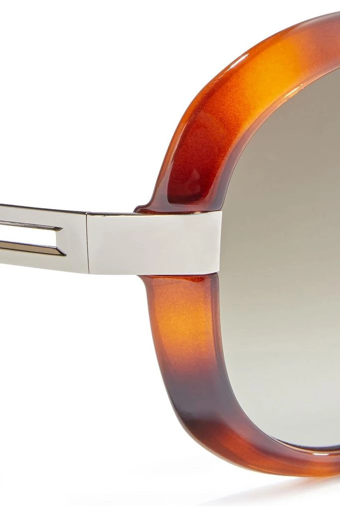 商品Chloé|Round-frame tortoiseshell acetate and gold-tone sunglasses,价格¥952,第4张图片详细描述