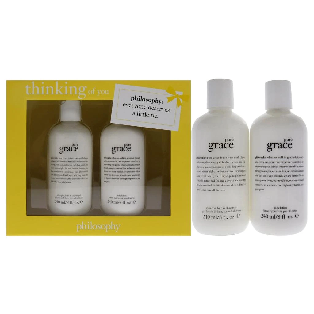 商品philosophy|Thinking of You Kit by  for Women - 2 Pc 8oz Pure Grace Shampo Bath and Shower Gel, 8oz Pure Grace Body Lotion,价格¥276,第3张图片详细描述