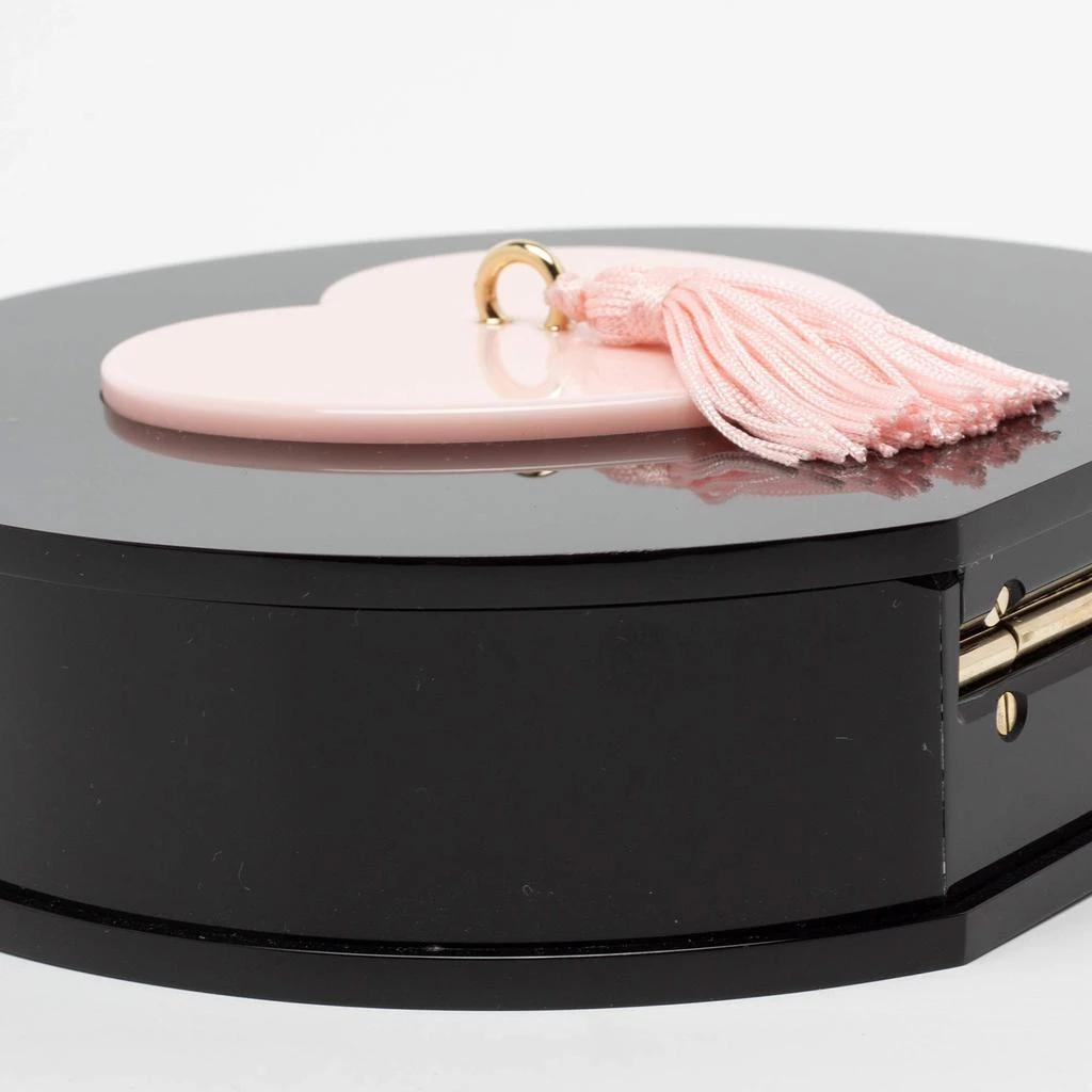 Charlotte Olympia Black/Pink Perspex Such a Tease Tassel Clutch 商品
