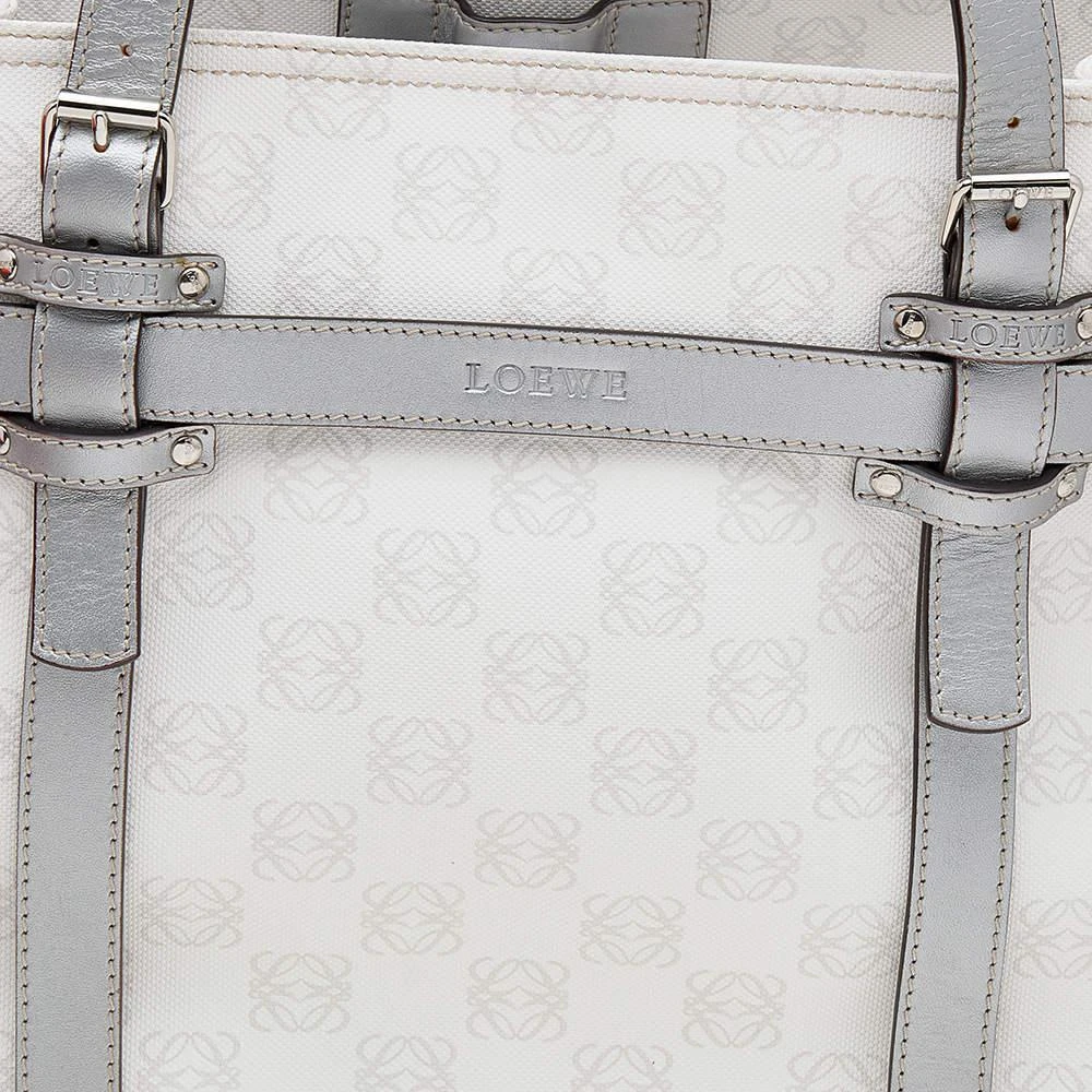 商品Loewe|Loewe White/Grey Anagram PVC and Leather Tote,价格¥2928,第5张图片详细描述