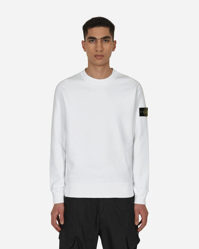 商品Stone Island|Garment Dyed Crewneck Sweatshirt White,价格¥2503,第1张图片